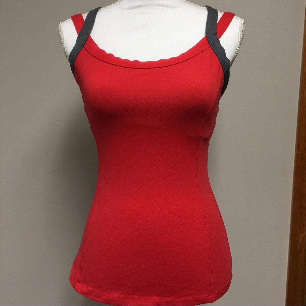 BE LOVE Medium Pink & Gray Athletic Tank Top